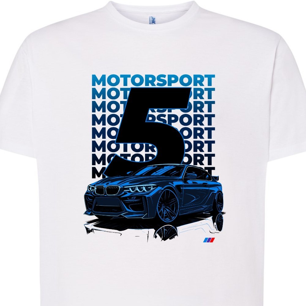 Koszulka męska BMW M5 Motorsport nadruk auto sportowe L biała DEYORA