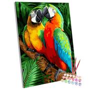 Malowanie po numerach - Zestaw Do Malowania Po Numerach, 40X50 Cm, Tropikalne Papugi - miniaturka - grafika 1