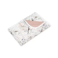 Koce i narzuty dla dzieci - BabyMatex Kocyk dziecięcy 75x100 Ines biały szary ptaki kwiaty dwustronny bawełniany - miniaturka - grafika 1