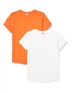 Koszulki męskie - Urban Classics T-shirt męski, biały + mandarynka, S - grafika 1