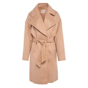 Damski płaszcz GUESS PATRIZIA BELTED COAT W3BL38WFR22-F1Z2 – Brązowy - Płaszcze damskie - miniaturka - grafika 1