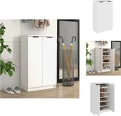 Szafki na buty - vidaXL Szafka na buty biała 59x35x100 cm materiał drewnopochodny - Półki i szafki na buty - miniaturka - grafika 1