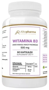 AltoPharma, Witamina B3 500mg Niacyna (PP), 60 kaps. - Witaminy i minerały - miniaturka - grafika 1