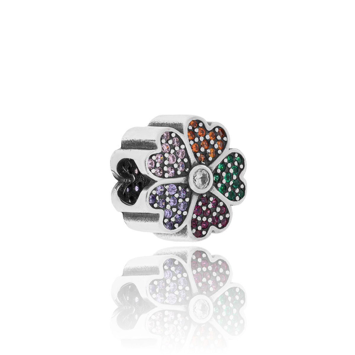 Srebrna zawieszka do bransoletki charms kwiatek pr. 925