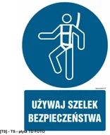 Tablice BHP - SIGNPROJECT GL011 - Używaj szelek bezpieczeństwa 500x750 - miniaturka - grafika 1