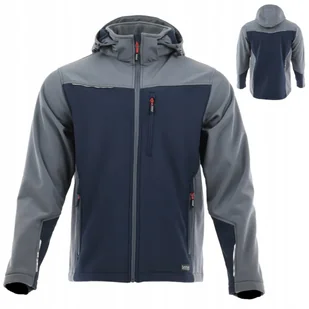 Kurtka SOFTSHELL roboczy GRANATOWO-SZARY wodoodporny z kapturem odblaski - Odzież robocza - miniaturka - grafika 1