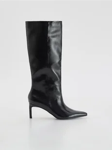 Reserved - Kozaki na obcasie - ciemnofioletowy - Botki damskie - miniaturka - grafika 1