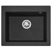 Zlewozmywaki - Zlewozmywak granitowy West XL czarny nakrapiany - miniaturka - grafika 1