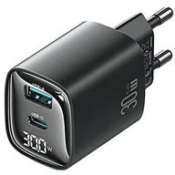 Ładowarki do telefonów - USAMS Ład. siec. CC229 30W GaN USB-C/USB-A Fast Charging XC Series czarny/black CC229TC01 - miniaturka - grafika 1