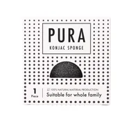 Rękawice i gąbki do kąpieli - SISTER YOUNG PURA NATURALNA GĄBKA KONJAC DO MYCIA TWARZY BLACK - miniaturka - grafika 1
