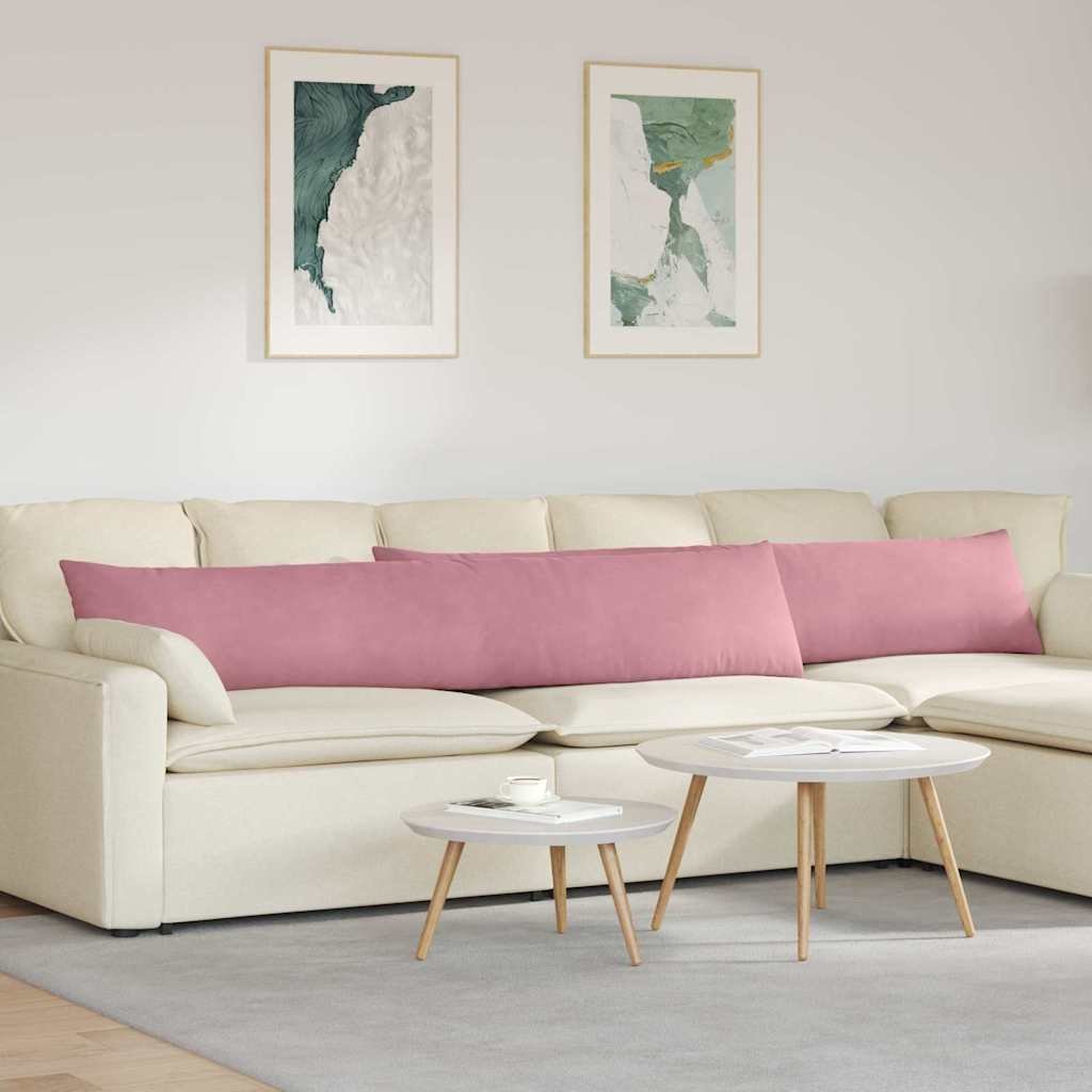 vidaXL Poduszki na sofę 2 pcs Różowy 200 x 40 cm Tkanina sztruksowa 42013889