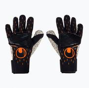 Piłka nożna - Rękawice bramkarskie uhlsport Speed Contact Supergrip+ Reflex czarno-białe 101125901 10 - miniaturka - grafika 1