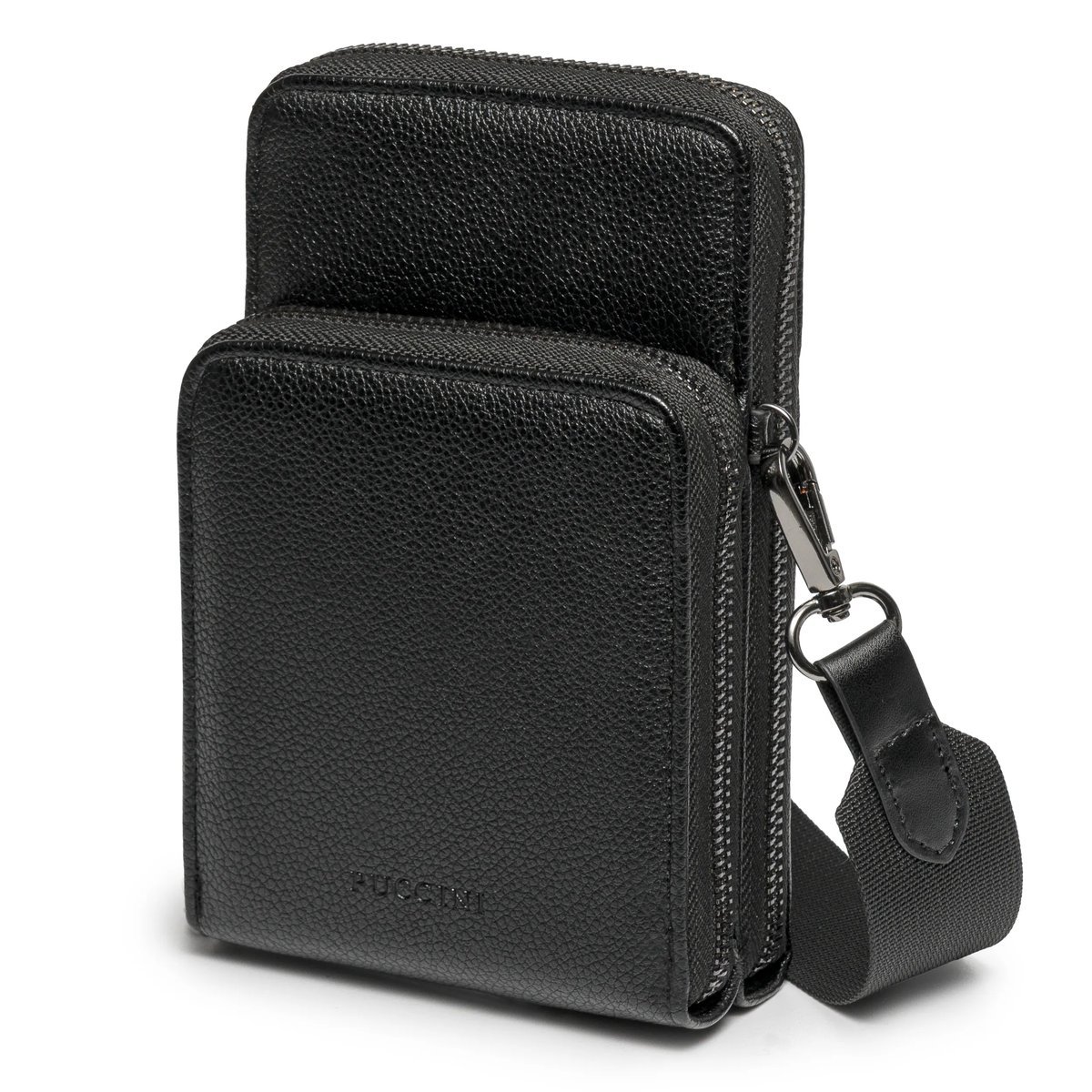 PUCCINI Torebka Damska Na Telefon Na Szerokim Pasku Czarna BK1251017T-1