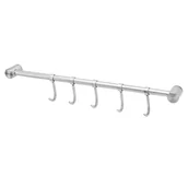 Meble kuchenne - Stal nierdzewna kuchenna szyna wisząca z 5 haczykami - szyna kuchenna wisząca szyna kuchenna Bar montaż ścienny - miniaturka - grafika 1