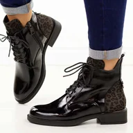 Botki damskie - Czarne lakierowane botki damskie Vinceza 58610 - miniaturka - grafika 1