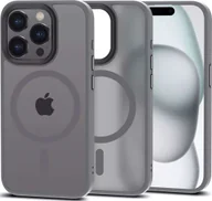 Etui i futerały do telefonów - Etui Do Iphone 15 Pro Obudowa Mag Safe Case Pokrowiec Plecki Na Telefon Magmat Matowe Szare - miniaturka - grafika 1