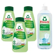 Środki do zmywarek - Frosch Limonkowy żel do mycia naczyń w zmywarkach + Nabłyszczacz na bazie Bioalkoholu Zestaw 3 x 650 ml + 750 ml - miniaturka - grafika 1