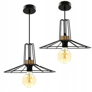 Stylowa lampa wisząca sufitowa do salonu jadalni klosz drut loft e27 - Lampy sufitowe - miniaturka - grafika 1