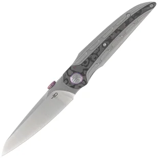 Nóż składany Bestech Prydwen Grey Titanium/Purple Haze Fat Carbon, Stonewashed/Satin MagnaCut by Kombou (BT2409A) - Noże - miniaturka - grafika 1