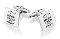 Spinki do mankietów i krawatów - Spinki do mankietów X2 Keep Calm & Pray - miniaturka - grafika 1