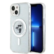 Etui i futerały do telefonów - Karl Lagerfeld Klhmp15Shgkcnot Iphone 15 6.1" Transparent Hardcase Karl&Choupette Glitter Magsafe - miniaturka - grafika 1