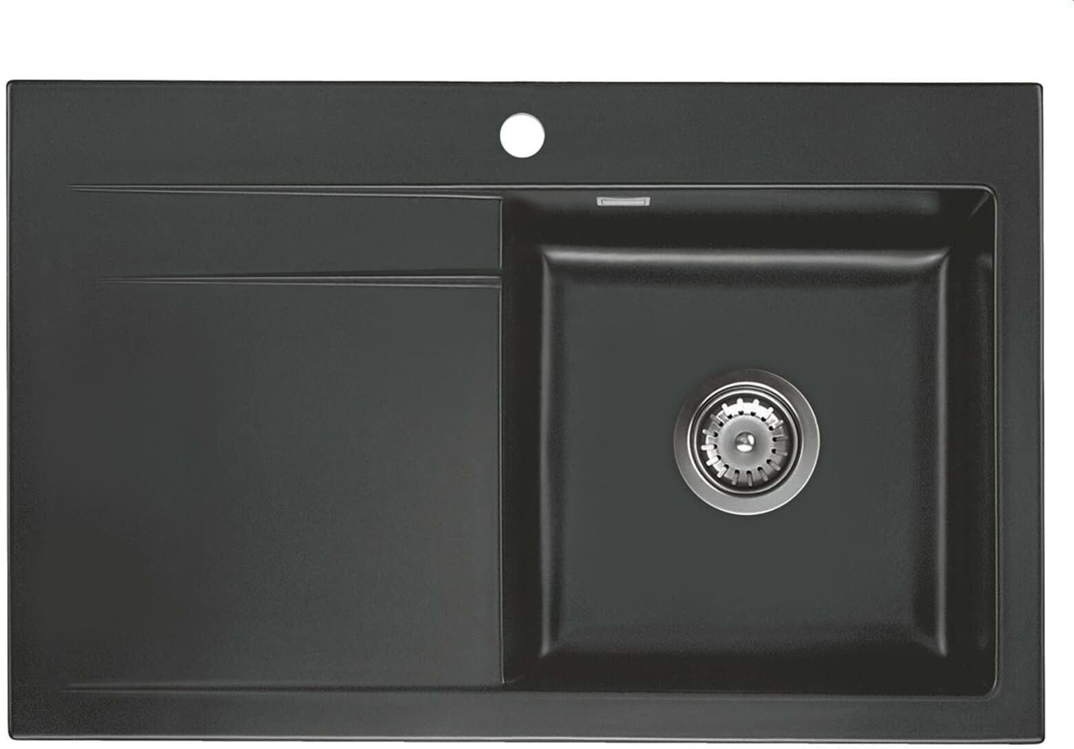 SYSTEMCERAM Zlewozmywak Stema 80 Schiefer, zlewozmywak ceramiczny, korek manualny 5054 01 85