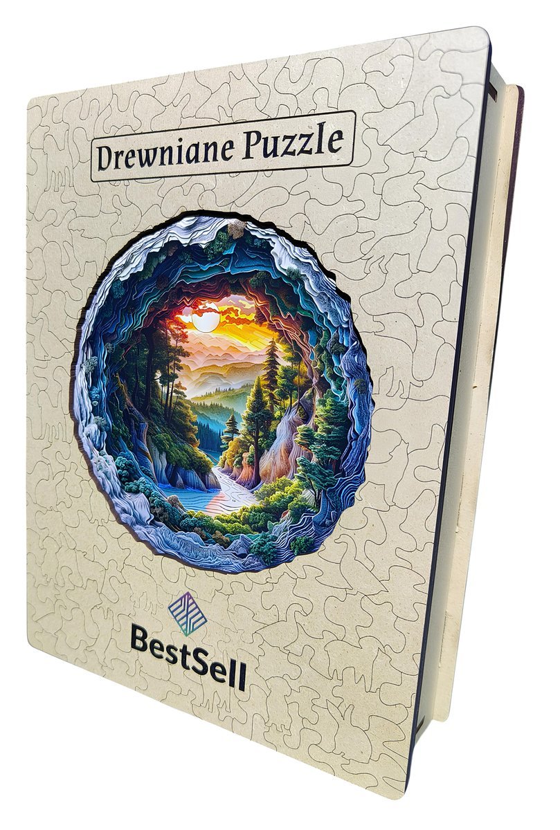 PUZZLE DREWNIANE BESTSELL KRAJOBRAZ NATURA KREATYWNY PREZENT DLA DZIECKA DOROSŁYCH NA URODZINY UKŁADANKA 3D