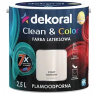 Farby wewnętrzne - Dekoral Satynowa farba lateksowa Clean & Color kwiat bawe$379ny 2 5 l - miniaturka - grafika 1