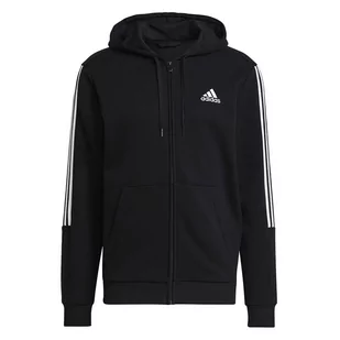 Bluza adidas Essentials Fleece Cut 3-Stripes GK9585 - czarna - Adidas - Bluzy sportowe męskie - miniaturka - grafika 1