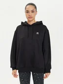 Bluzy damskie - adidas Bluza adicolor Trefoil IU2409 Czarny Oversize - miniaturka - grafika 1
