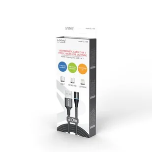 Savio Kabel USB USB Typ C Micro Lighting CL-155 2 m - Kable USB - miniaturka - grafika 1