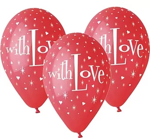 Godan Balony Premium "With Love", 12" / 5 szt. AA255GOD - Kinder party - miniaturka - grafika 1