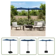 Parasole ogrodowe - The Living Store Podwójny parasol ogrodowy - niebieski - 316x240 cm - Parasol Ogrodowy - miniaturka - grafika 1