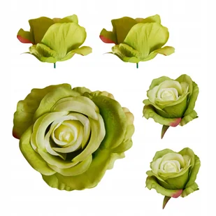 RÓŻA GŁÓWKA WYROBOWA Zielone sztuczne kwiaty do bukietu stroika 12 szt - Sztuczne kwiaty - miniaturka - grafika 1