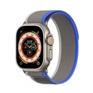 Akcesoria do smartwatchy - Sportowy pasek na rzepy do Apple Watch 8 / 7 / 6 / SE / 5 / 4 / 3 / 2 / 1 (38, 40, 41 mm) Dux Ducis Strap YJ Version - niebiesko-szary - miniaturka - grafika 1