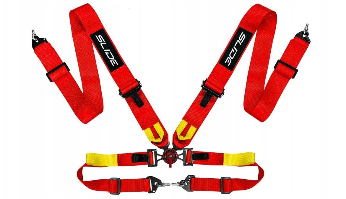 Pasy sportowe Slide V2 Quick Carbon Czerwone 4P 3