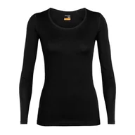 Koszulki i topy damskie - Koszulka damska Icebreaker Merino 200 Oasis LS Scoop Black M - miniaturka - grafika 1