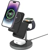 Ładowarki do telefonów - Adam Elements Magnetyczna stacja ładująca 5w1 MagSafe, czarna - miniaturka - grafika 1