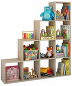 Półki i regały dla dzieci - Schodkowy regał dziecięcy na zabawki dąb sonoma Z4-D32 - miniaturka - grafika 1