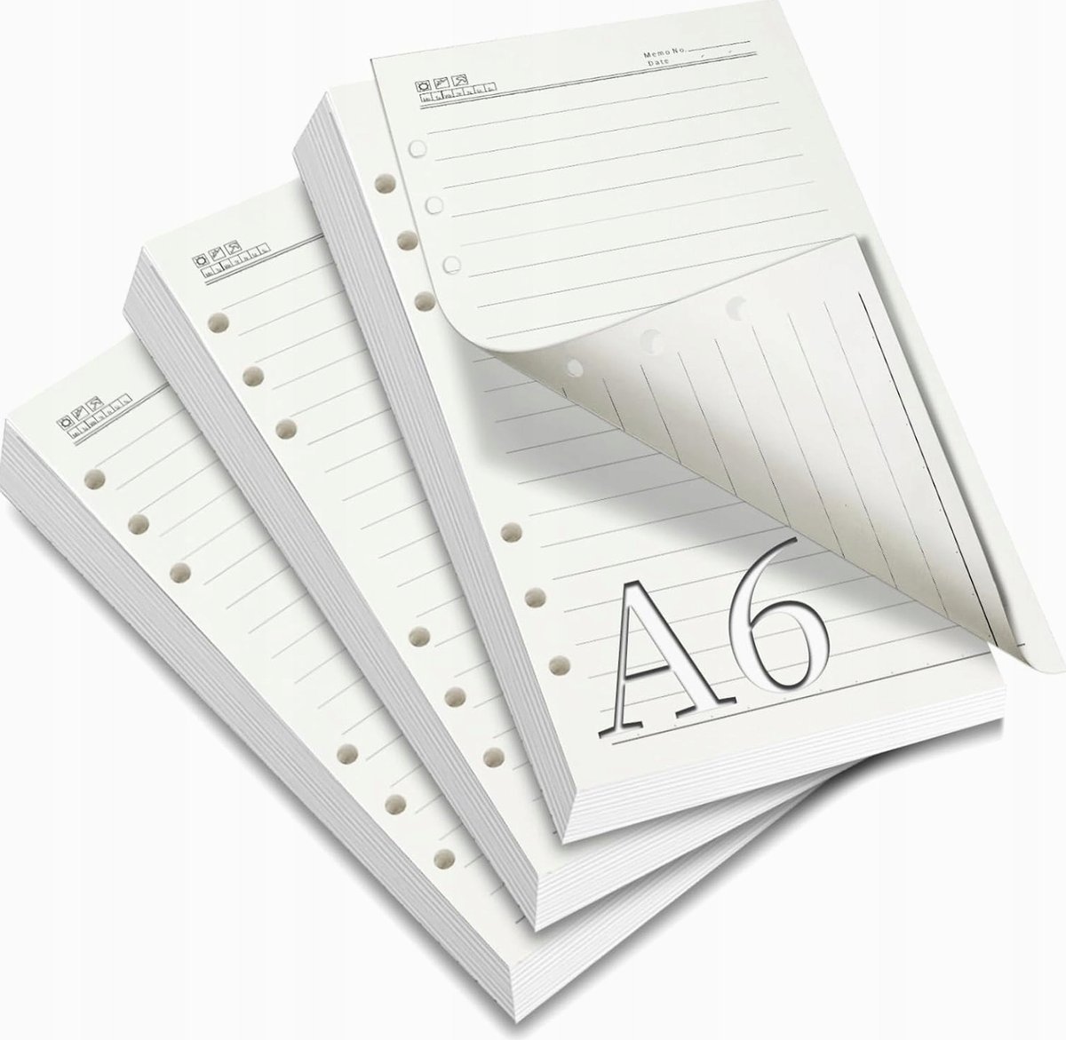 WKŁAD A6 180 ARKUSZY LINIOWANY PAPIER KOSTNOGRZEJNY DO SEGREGATORA 6