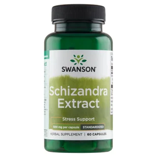 Swanson - Schizandra (Cytryniec Chiński), 500mg, 60 kapsułek - Suplementy naturalne - miniaturka - grafika 1