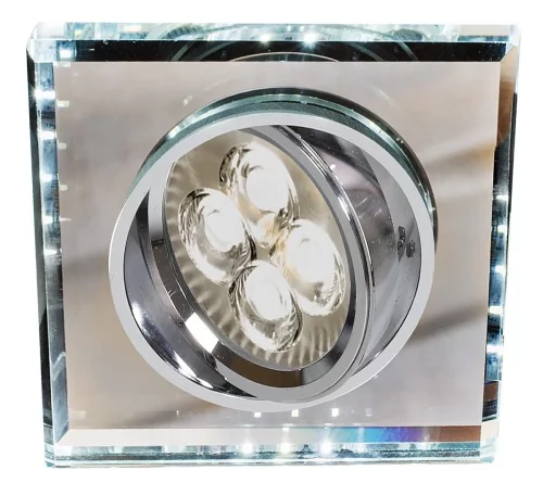 Candellux Lighting szklane oczko sufitowe SSU-22 CH/TR+WH 2263045 LED kwadratowe do wpuszczenia ruchome GU10 2263045