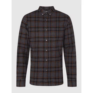 Koszule męskie - Koszula flanelowa o kroju casual slim fit z bawełny model Hamar - Bruun & Stengade - grafika 1