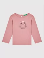 Bluzy dla chłopców - Benetton United Colors Of Bluzka 3ATNC15FI Różowy Regular Fit - miniaturka - grafika 1