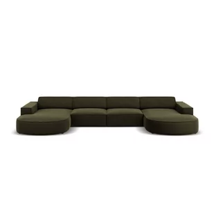 Zielona aksamitna sofa narożna (w kształcie litery U) Jodie - Micadoni Home - Narożniki - miniaturka - grafika 1