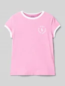 Koszulki dla dziewczynek - T-shirt z nadrukiem z logo - miniaturka - grafika 1