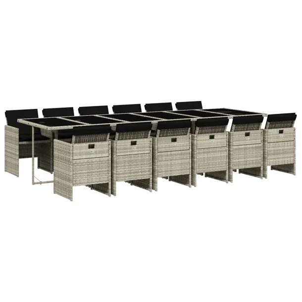 Zestaw mebli ogrodowych rattan PE jasnoszary 330x106x73 cm
