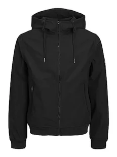 Bestseller A/S Męska kurtka JJEBASIC Softshell Hood PLS, czarna, 3XL, czarny - Kurtki męskie - miniaturka - grafika 1