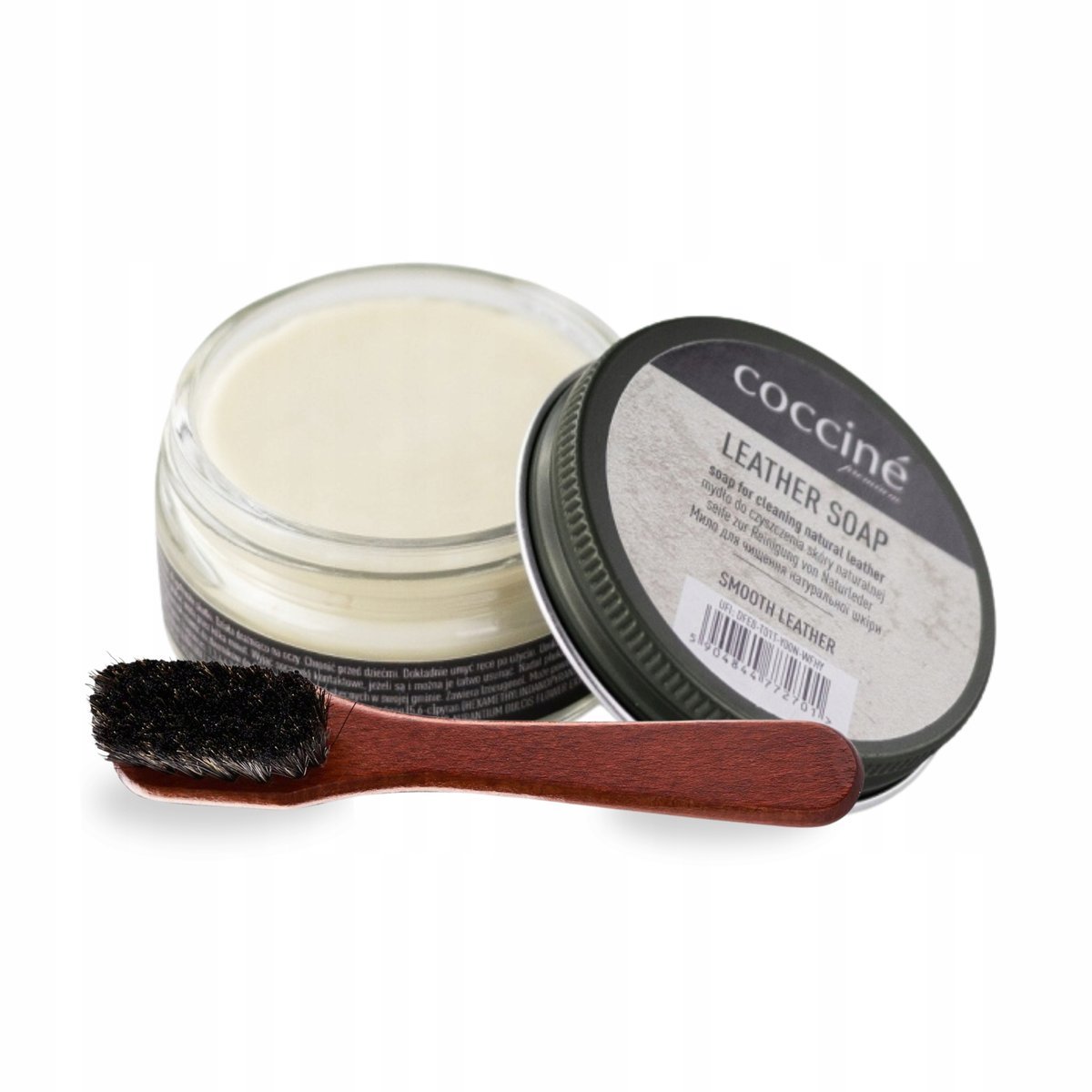 Mydło Leather Soap do Butów i Szczotka Mazak Coccine Zestaw 2w1