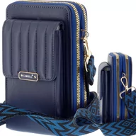 Torebki damskie - WYJŚCIOWA TOREBKA DAMSKA NA RAMIĘ ORGANIZER KOPERTÓWKA GRANATOWA WIECZOROWA - miniaturka - grafika 1